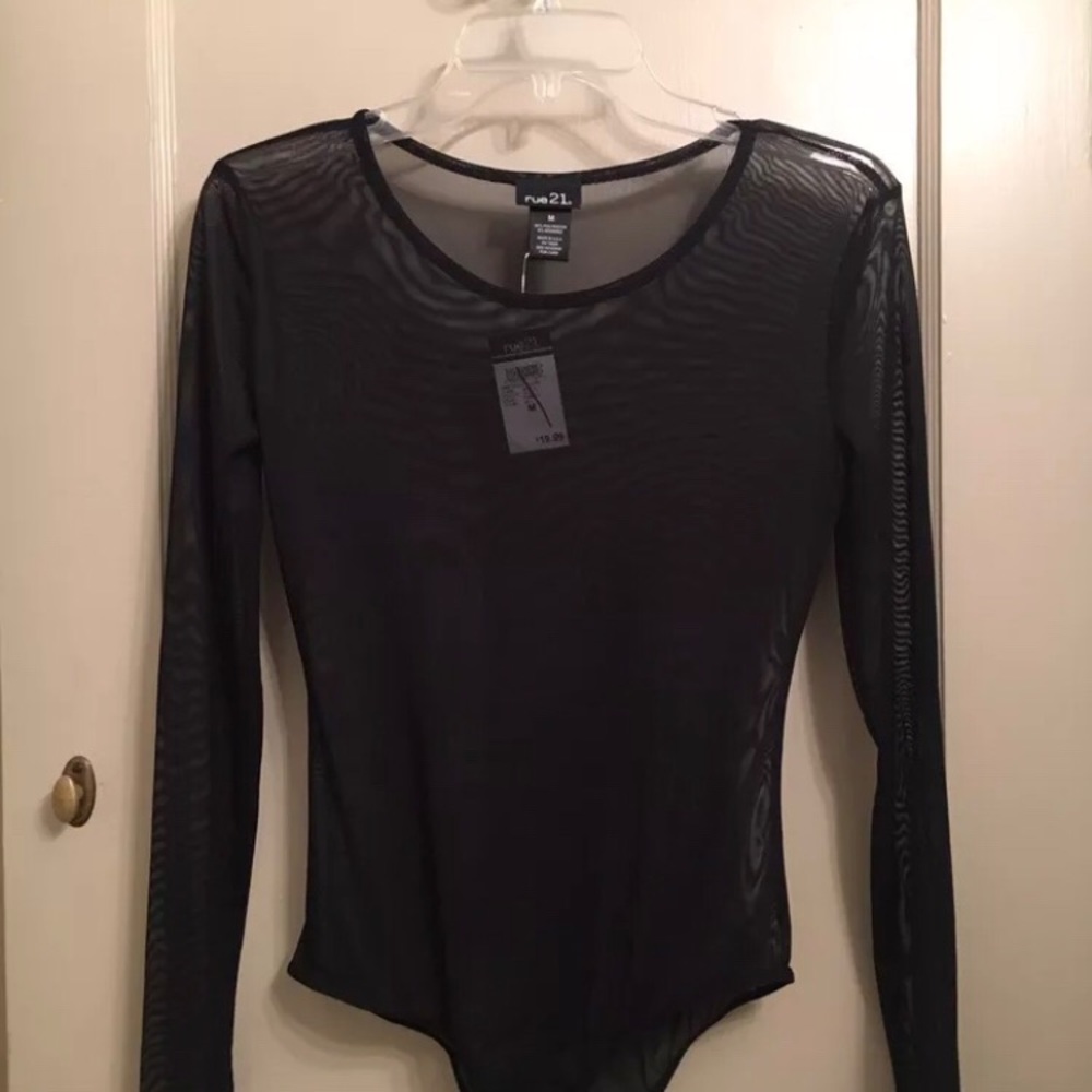 Rue21 Black Medium Juniors Mesh Body Suit New 🤩